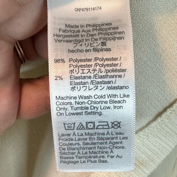 Madewell Cream Striped Jacquard Funnelneck Pullover Top Size Small - Picture 9 of 10